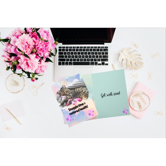 かわいい猫は時間が経つにつれて仲良し カード