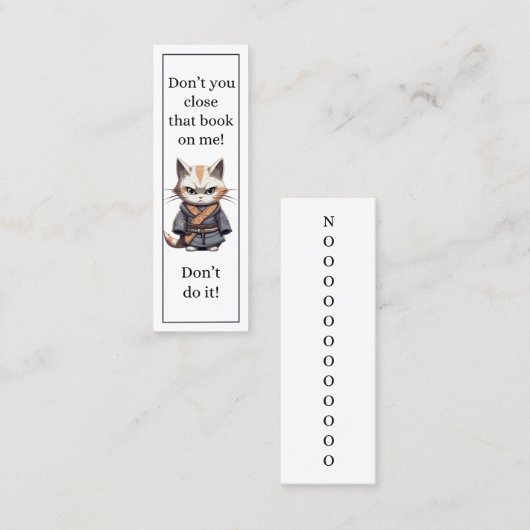 かわいい猫は私のブックマークの本を閉じない コーリングカード (正面/裏面)