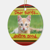 かわいい猫または犬ペットクリスマスの写真のオーナメント セラミックオーナメント (左)