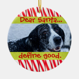 かわいい猫または犬ペットクリスマスの写真のオーナメント セラミックオーナメント