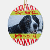 かわいい猫または犬ペットクリスマスの写真のオーナメント セラミックオーナメント (左)