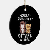 かわいい猫や犬に気を取られおもしろいやすい セラミックオーナメント (右)