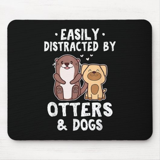 かわいい猫や犬に気を取られおもしろいやすい マウスパッド (正面)