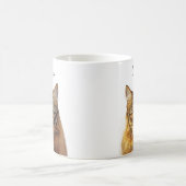 かわいい猫や犬カスタムの写真と名前テンプレート コーヒーマグカップ (中央)