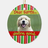 かわいい猫や犬ペットのクリスマスフォトオーナメント セラミックオーナメント (左)