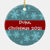 かわいい猫や犬ペットのクリスマスフォトオーナメント セラミックオーナメント (裏面)