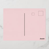 かわいい猫をテーマにしたキッズピンクの誕生日パーティーホイルインヴィ 箔招待状ポストカード (裏面)