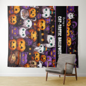 かわいい猫をテーマにしたハローウィンパーティ写真の背景 タペストリー (インサイチュ(横))