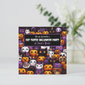 かわいい猫をテーマにしたハローウィンパーティ 招待状 (スタンド正面)