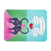 かわいい猫をテーマにしたパーソナライズされた友人バレンタイン マグネット (横)