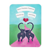 かわいい猫をテーマにしたパーソナライズされた友人バレンタイン マグネット (縦)