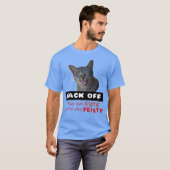 かわいい猫を背中に押して – かわいい猫だが美味しい Tシャツ (正面フル)