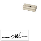 かわいい猫を足で ラバースタンプ (押印)