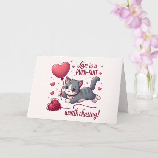 かわいい猫を追いかける価値のあるスーツ、愛 カード (蘭)