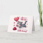 かわいい猫を追いかける価値のあるスーツ、愛 カード (正面)