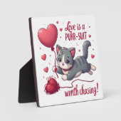 かわいい猫を追いかける価値のあるスーツ、愛 フォトプラーク (正面)