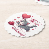 かわいい猫を追いかける価値のあるスーツ、愛 ペーパーコースター (アングル)