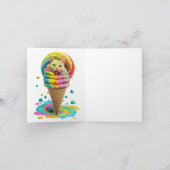 かわいい猫アイスクリームコーンカラフル カード (内部)