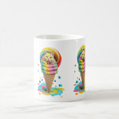 かわいい猫アイスクリームコーンカラフル コーヒーマグカップ (中央)