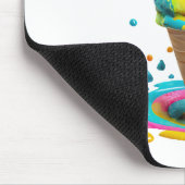 かわいい猫アイスクリームコーンカラフル マウスパッド (コーナー)