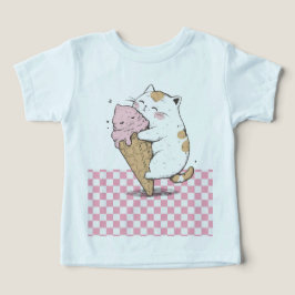 かわいい猫アイスクリームコーントドラーTシャツ