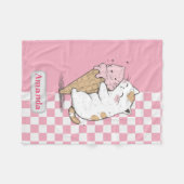 かわいい猫アイスクリームコーンフリースブランケット フリースブランケット (正面(横))