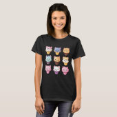 かわいい猫アイスクリームスイーツフードオーバー Tシャツ (正面フル)
