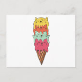かわいい猫アイスクリーム子猫 シーズンポストカード (正面)
