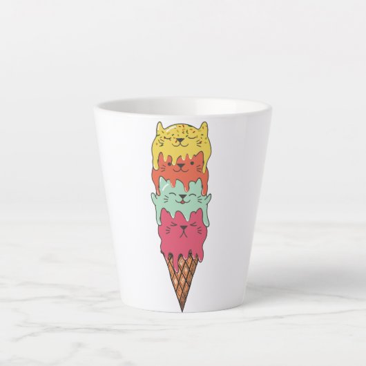かわいい猫アイスクリーム |かわいい子 カフェラテマグ (正面)
