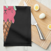 かわいい猫アイスクリーム |かわいい子 キッチンタオル (四つ折り)