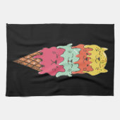 かわいい猫アイスクリーム |かわいい子 キッチンタオル (横)