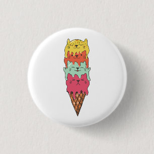 かわいい猫アイスクリーム  かわいい子 缶バッジ