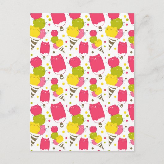 かわいい猫アイスクリーム ポストカード (正面)