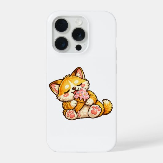かわいい猫アイスクリーム iPhoneケース (裏面)