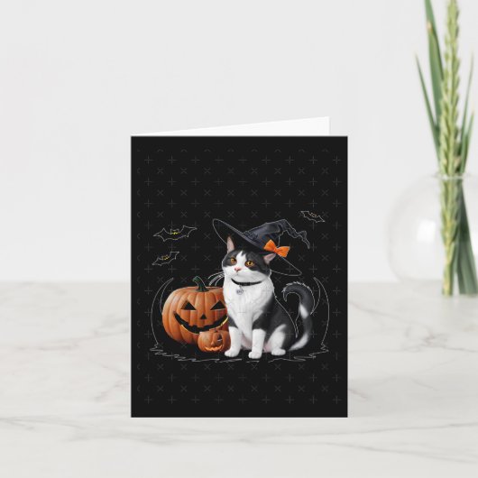 かわいい猫アットハローウィンパーティシール カード (正面)