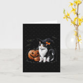かわいい猫アットハローウィンパーティシール カード (黄色い花)