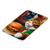 かわいい猫アットヴィンテージディナーチーズバーガー マグネット (左側)