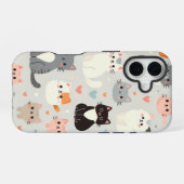 かわいい猫アップルiPhone 16ケース iPhone 16ケース (裏面横)