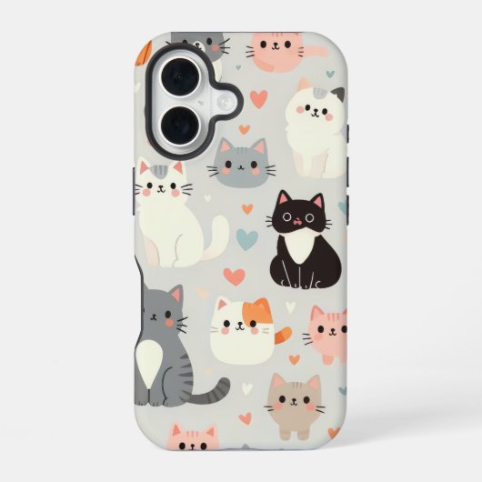 かわいい猫アップルiPhone 16ケース iPhone 16ケース (裏面)