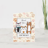 かわいい猫アニメおもしろいことわざありがとう カード (正面)