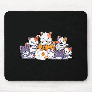 かわいい猫アニメかわいい日本のオタク猫ギフトを マウスパッド