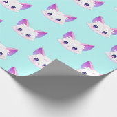 かわいい猫アニメのギフトラッピング紙 ラッピングペーパー (角)