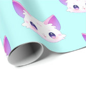 かわいい猫アニメのギフトラッピング紙 ラッピングペーパー (ロールコーナー)