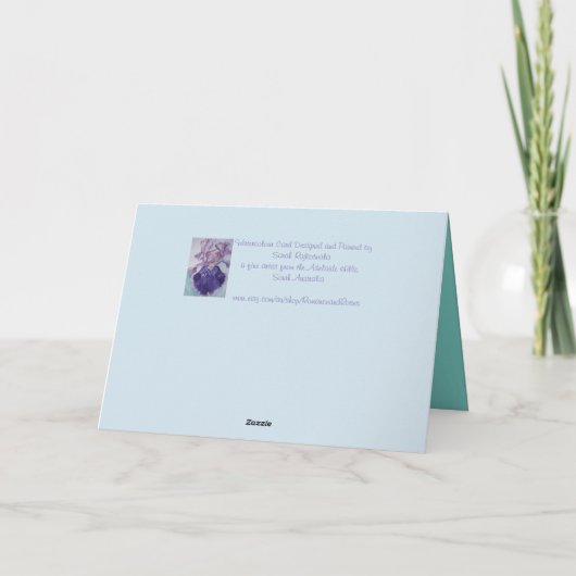 かわいい猫アートグリーティング誕生日カード女性名 カード (裏面)