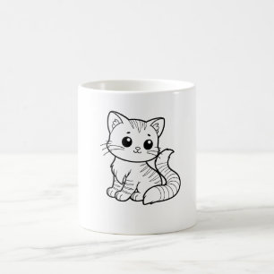 かわいい猫アートデザイン コーヒーマグカップ