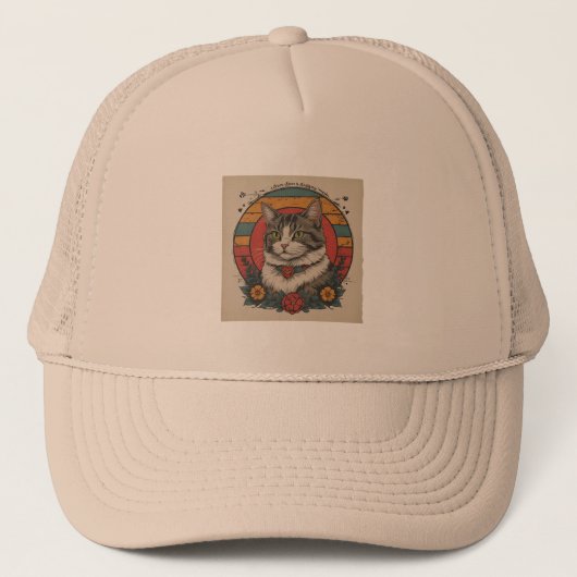 かわいい猫アートデザイン | 猫好きのデザイン買今 キャップ (正面)