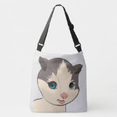 かわいい猫アート子猫トート財布 クロスボディバッグ (正面)