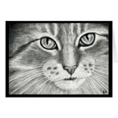 かわいい猫アート現実主義鉛筆スケッチ (正面横)