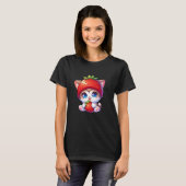 かわいい猫イチゴフルーツ変わった帽子 Tシャツ (正面フル)