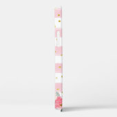 かわいい猫イラストレーションホワイトピンクストライプガール Case-Mate iPhoneケース (裏面 / 右)